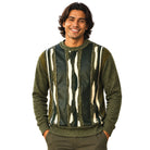 Stacy Adams 32028 moss pu trimmed crewneck sweater
