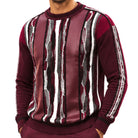 Stacy Adams 32028 fig pu trimmed crewneck sweater - detail view