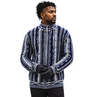 SilverSilk 32030 grey mock neck full-zip textured sweater