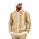 SilverSilk 32030 cream mock neck full-zip textured sweater