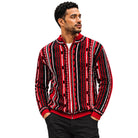 SilverSilk 32030 red mock neck full-zip textured sweater