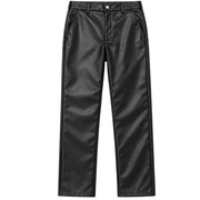 Men's Black Faux Leather Straight-Leg Dress Pants by Montique