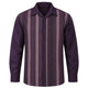 Montique Men's Plum Vertical Stripe Long Sleeve Shirt