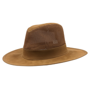 Tan Soaker Sun Hat with Mesh Sidewall Wide Brim