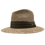 Scala Men's Twisted Seagrass Safari Hat with Matching 3-Pleat Cotton Band - Olive
