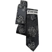 Crimson Cipher Collection: Stacy Adams Tie and Pocket Square Set –Black/White