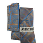 folded bronze paisley patchwork necktie with matching pocket square