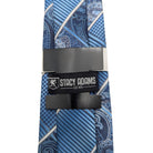Stacy Adams blue patchwork tie detail with paisley check and stripe pattern
