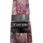 Stacy Adams burgundy silver paisley tie detail with beige and green accents