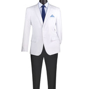 Men’s 2-Piece Regular Fit Single-Breasted Suit - White