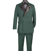 Hunter Green 2-Piece Double Breasted Satin Lapel Tuxedo Set