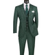 Men's Hunter Green Gangster Stripe 3-Piece Regular Fit Suit with Adjustable Waistband