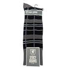 black windowpane stripe dress socks by Stacy Adams