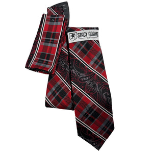 Rubric Collection: Stacy Adams Red/Black Tie and Pocket Square Set
