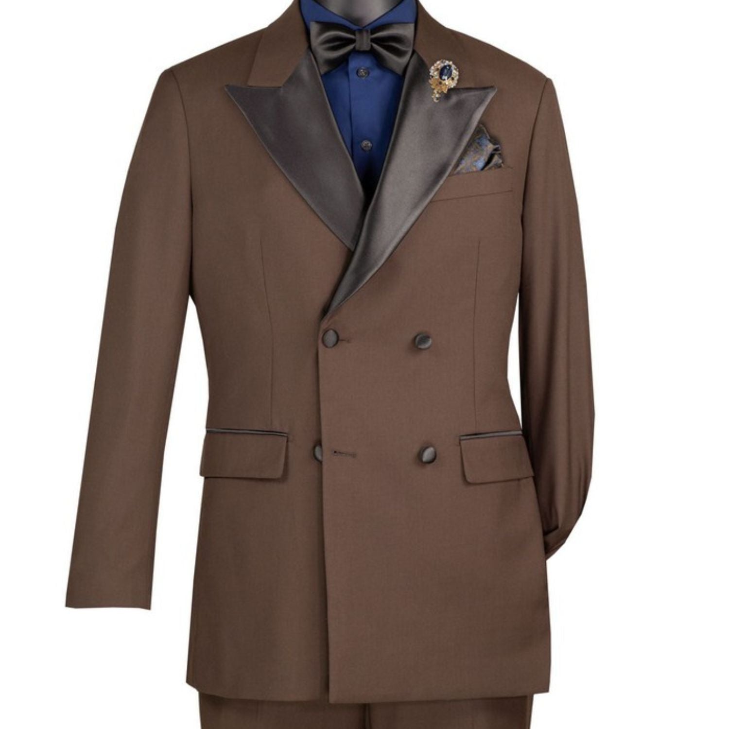 brown tuxedo jacket front view