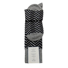 black gray chevron dress socks with gray heel toe and cuff