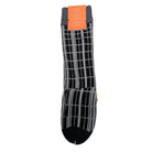 black and grey windowpane plaid dress socks