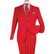 Red 2 Piece Modern Fit Suit Notch Lapel Flat Front Pants
