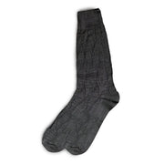 Haley Collection: Vannucci Black Croco Pattern Mercerized Cotton Dress Socks