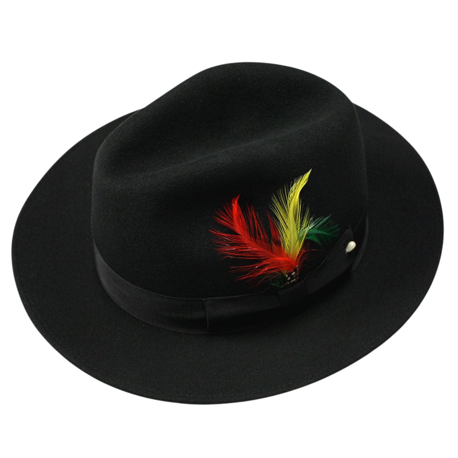 Black Wool Fedora Hat 2.5 Inch Brim by Montique – Suits & More