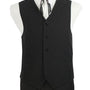 Single Breasted 5 Buttons Solid Color Vest - Black