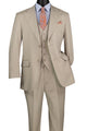 Stello Collection: Oatmeal Single-Breasted Regular Fit 3-Piece Suit