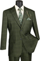 Procyon Collection: Olive Glen Plaid Single-Breasted Classic Fit 3-Piece Suit