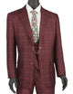Procyon Collection: Burgundy Glen Plaid Single-Breasted Classic Fit 3-Piece Suit