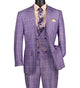 Procyon Collection: Light Purple Glen Plaid Single-Breasted Classic Fit 3-Piece Suit