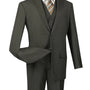 Urbano Collection: Olive 3 Piece Solid Color Single Breasted Regular Fit Suit
