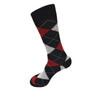Noctua Collection: Vannucci Black & Red Argyle Dress Socks