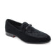 Swancrest Collection: Black Velvet Moc Toe Bit Slip-On Loafers