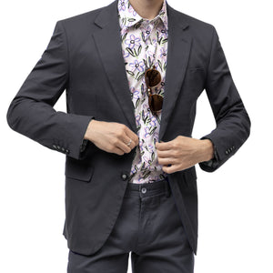 Lacaille Collection: Solid Color Chino Blazer in Charcoal