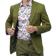 Lacaille Collection: Solid Color Chino Blazer in Olive