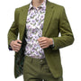 Lacaille Collection: Solid Color Chino Blazer in Olive