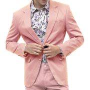 Lacaille Collection: Solid Color Chino Blazer in Pink