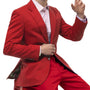 Lacaille Collection: Solid Color Chino Blazer in Red
