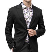 Lacaille Collection: Solid Color Chino Blazer in Black