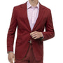 Lacaille Collection: Solid Color Chino Blazer in Burgundy