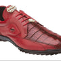 Belvedere Vasco Genuine Hornback Caiman & Italian Calf Sneakers in Red