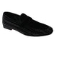 Tarsus Collection: Black & Silver Crystal Studded Velour Moc Toe Smoking Shoes
