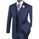 ElegantEcho Collection: Navy 3 Piece Glen Plaid Single Breasted Regular Fit Suit