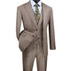Countess Couture Collection: Tan 3 Piece Glen Plaid Single Breasted Modern Fit Suit