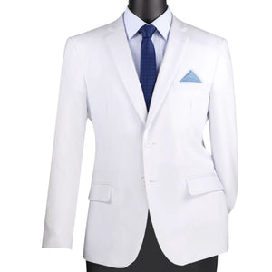 Men’s 2 Button Blazer with Side Vents - Regular Fit White