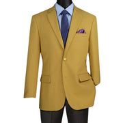 Conrad Collection: Gold Solid Color Single Breasted Regular Fit Blazer
