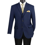 Conrad Collection: Navy Solid Color Single Breasted Regular Fit Blazer