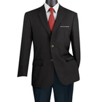 Conrad Collection: Black Solid Color Single Breasted Regular Fit Blazer