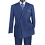 Symphony Collection: Blue 2 Piece Pinstripe Double Breasted Regular Fit Suit - FINAL SALE Size 40L/34 Waist