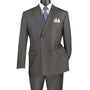 Symphony Collection: Charcoal 2 Piece Pinstripe Double Breasted Regular Fit Suit - FINAL SALE Size 50R/45 Waist
