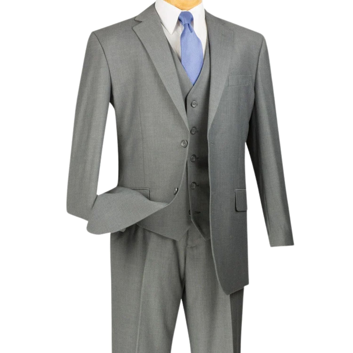 Urbano Collection: Solid Medium Grey 3 Piece Regular Fit Suit